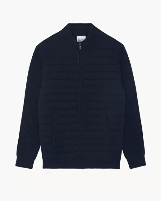 Kujten Gilets & Vestes | Blouson Bungo Blouson Cachemire Zippu00e9 Matelassu00e9, 6 fils Bleumarinefoncé