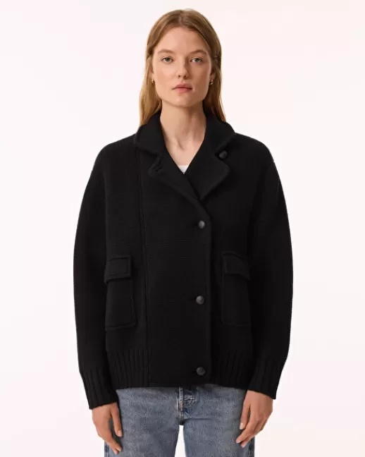 Kujten Gilets & Vestes | Manteaux | Blouson Nagako Blouson Cachemire Femme Noir