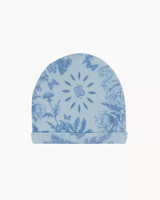 Kujten Accessoires | Bonnet Baby Print Bonnet Cachemire Imprimu00e9 Bu00e9bu00e9, 2 Fils Bleu