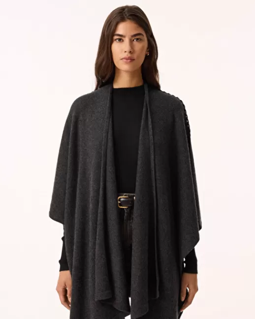 Kujten Capes & Ponchos | Cape Valya Cape Cachemire, 2 fils GRISANTHRACITE