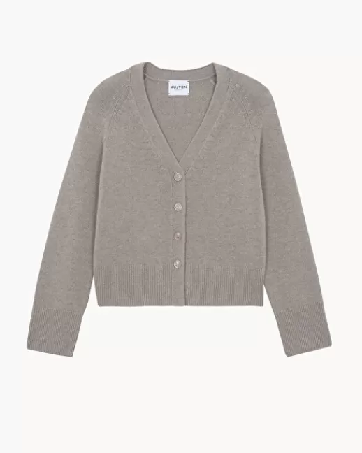 Kujten Gilets & Vestes | Cardigan Suuki Cardigan Cachemire Femme, 4 fils Marronnoisette