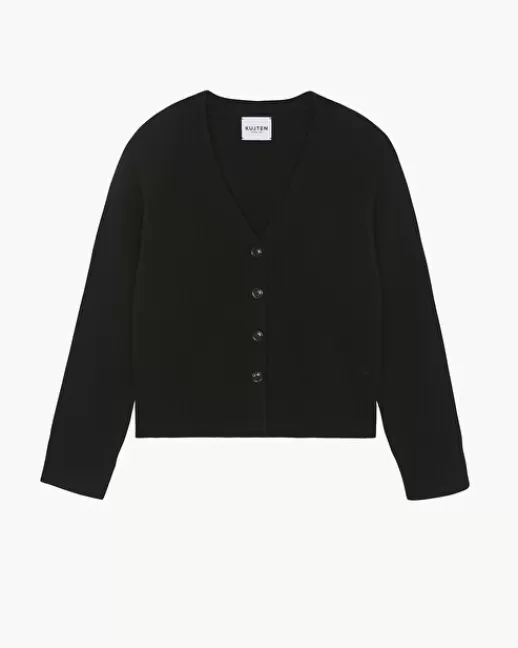 Kujten Gilets & Vestes | Cardigan Suuki Cardigan Cachemire Femme, 4 fils Noir