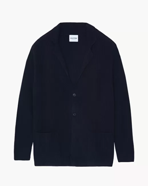 Kujten Gilets & Vestes | Cardigan Zac Cardigan blazer manches longues Bleumarinefoncé