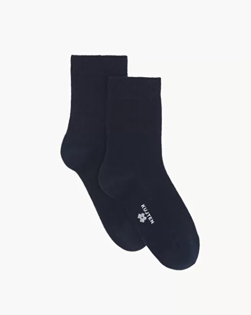 Kujten Accessoires | Chaussettes & Guêtres | Chaussettes Logo Socks Chaussettes Cachemire, 2 fils Bleumarinefoncé