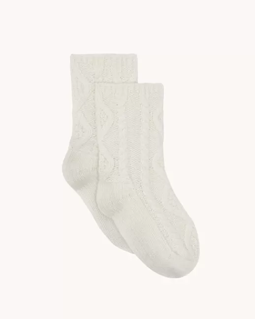 Kujten Chaussettes & Guêtres | Chaussettes Lolly Chaussettes Cachemire Torsadu00e9, 6 fils Blanc