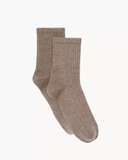 Kujten Accessoires | Chaussettes & Guêtres | Chaussettes Socks Chaussettes cachemire, 4 fils Beigetaupe