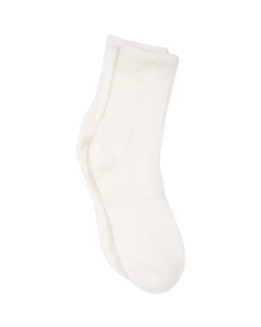 Kujten Accessoires | Chaussettes & Guêtres | Chaussettes Socks Chaussettes cachemire couleur unie, 4 fils Blanc