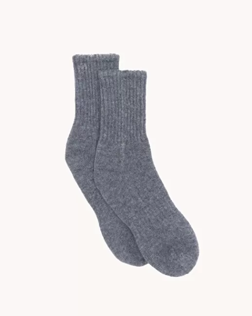 Kujten Accessoires | Chaussettes & Guêtres | Chaussettes Socks Chaussettes cachemire couleur unie, 4 fils Grisflanelle