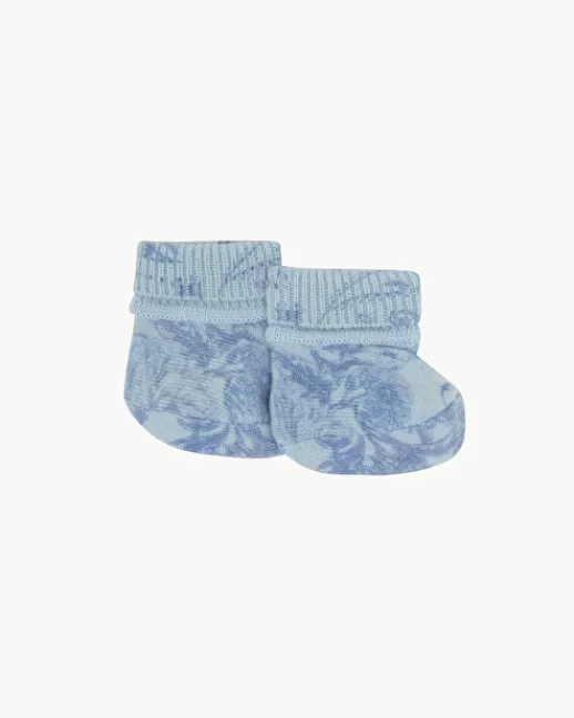 Kujten Accessoires | Chaussons Baby Print Chaussons Cachemire Imprimu00e9 Bu00e9bu00e9, 2 Fils Bleu