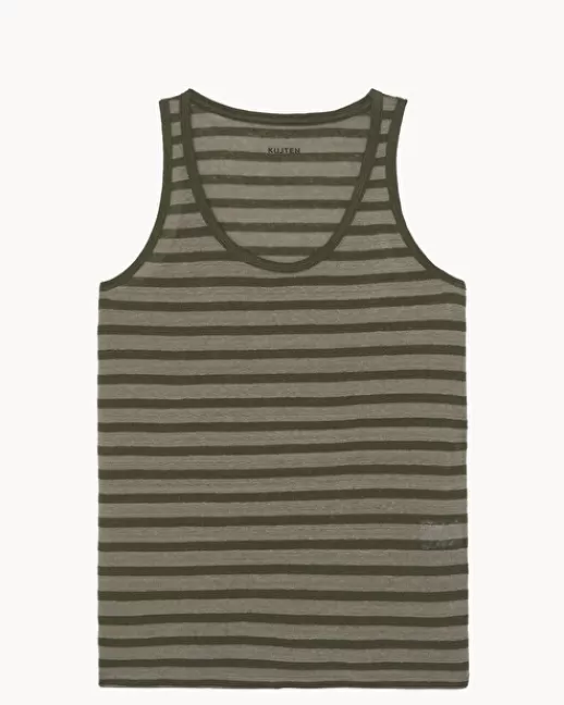 Kujten Tops & T-Shirts | Du00e9bardeur Soft Stripes Du00e9bardeur Mariniu00e8re Rayu00e9 Lin KakiClair