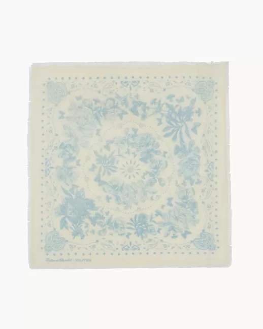 Kujten Bandanas | Grand Bandana Camille Grand Bandana Cachemire Imprimu00e9, 2 Fils Bleu