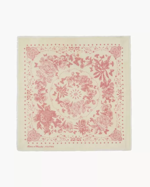 Kujten Bandanas | Grand Bandana Camille Grand Bandana Cachemire Imprimu00e9, 2 Fils ROSE