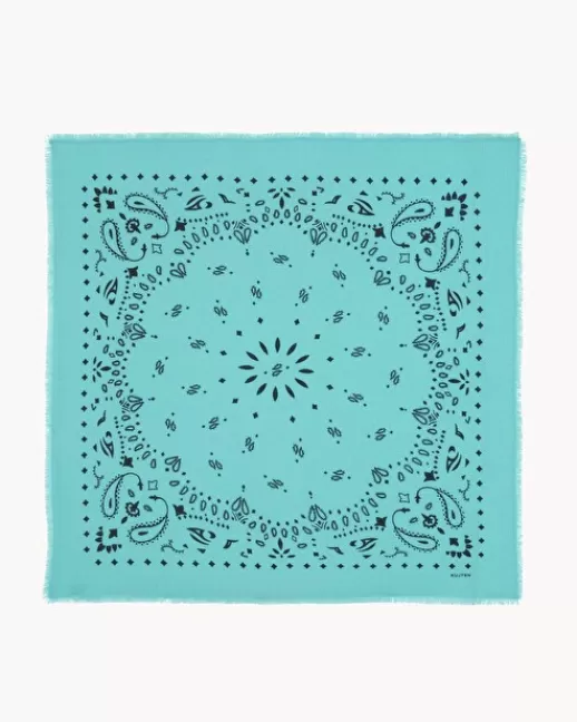 Kujten Bandanas | Grand Bandana Hachiko Grand bandana cachemire imprimu00e9, 2 fils VERTGUIMAUVE