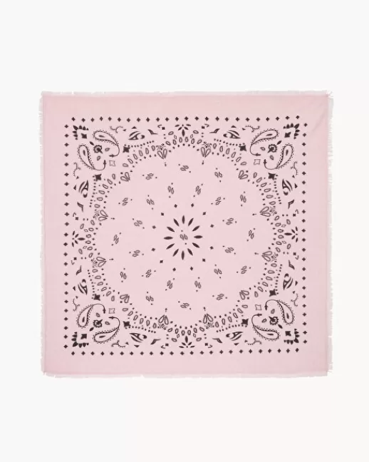 Kujten Bandanas | Écharpes & Cols | Grand Bandana Hachiko Grand bandana cachemire imprimu00e9, 2 fils Rosecandy