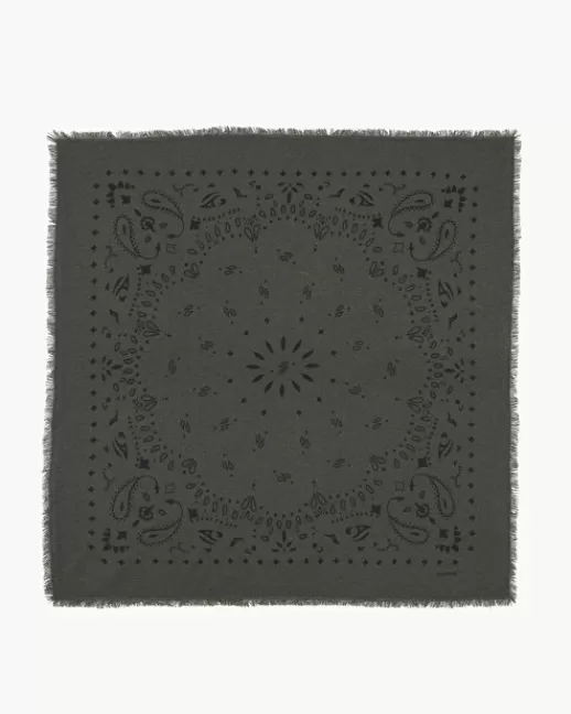 Kujten Accessoires | Bandanas | Grand Bandana Hachiko Grand bandana cachemire imprimu00e9, 2 fils KAKIFONCE