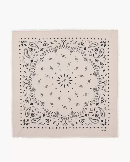 Kujten Accessoires | Bandanas | Grand Bandana Hachiko Grand bandana cachemire imprimu00e9, 2 fils rosepoudre