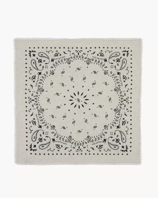 Kujten Accessoires | Bandanas | Grand Bandana Hachiko Grand bandana cachemire imprimu00e9, 2 fils Avoine