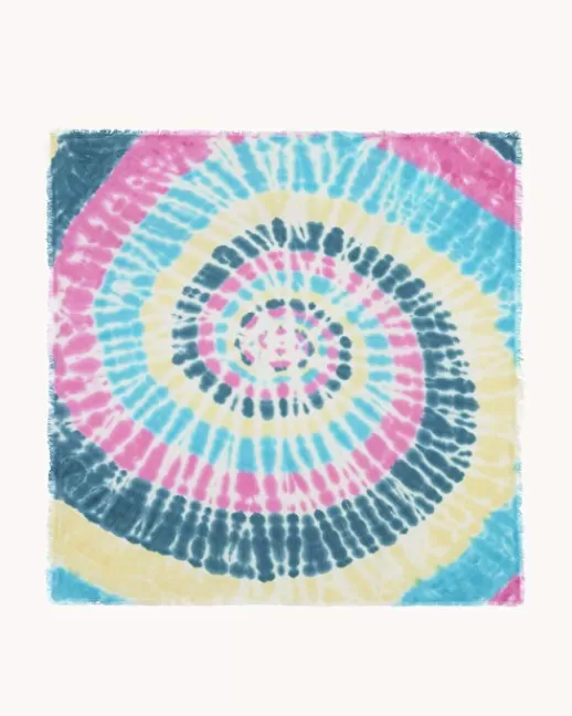 Kujten Bandanas | Écharpes & Cols | Grand Bandana Hachiko Sunny Grand bandana cachemire tie & dye, 2 fils Rosevert