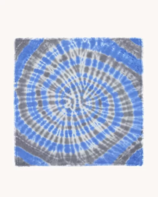 Kujten Bandanas | Écharpes & Cols | Grand Bandana Hachiko Sunny Grand bandana cachemire tie & dye, 2 fils Bleugris