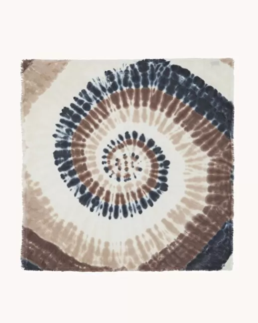 Kujten Bandanas | Écharpes & Cols | Grand Bandana Hachiko Sunny Grand bandana cachemire tie & dye, 2 fils CAMELO