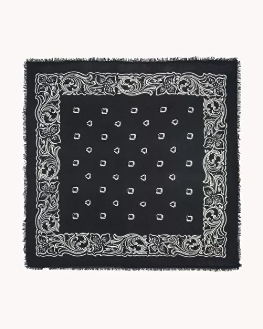 Kujten Bandanas | Écharpes & Cols | Grand Bandana Hawai Bandana Cachemire Motif Hawaien, 2 fils Noir