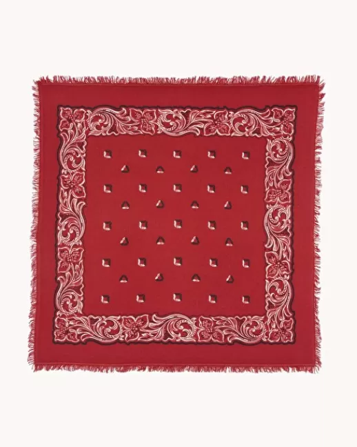 Kujten Bandanas | Écharpes & Cols | Grand Bandana Hawai Bandana Cachemire Motif Hawaien, 2 fils Rouge