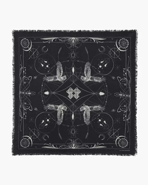 Kujten Bandanas | Écharpes & Cols | Grand Bandana Hiloki Grand bandana cachemire imprimu00e9, 2 fils Noir