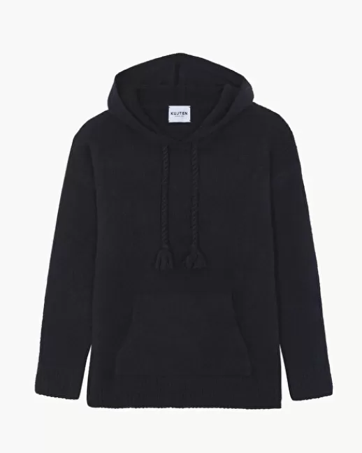 Kujten Pulls & Sweats | Hoodie Baki Pull Hoodie Cachemire Femme, 4 fils Noir