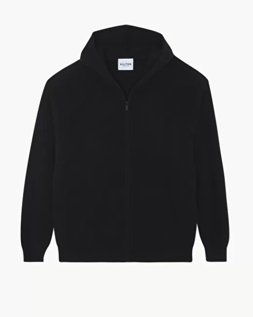 Kujten Pulls & Sweats | Hoodies | Hoodie Doudy Pull Hoodie Cachemire Homme, 2 fils Noir