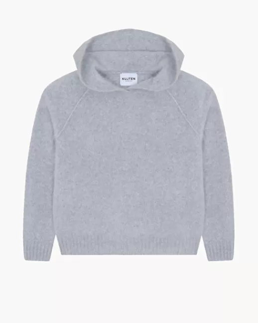 Kujten Pulls & Sweats | Hoodie Soso Pull Hoodie Cachemire Femme, 2 fils GRISCLAIR