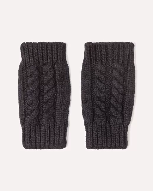 Kujten Gants & Mitaines | Mitaines Gama Mitaines cachemire courtes torsadu00e9s, 12 fils Noir