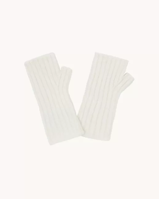 Kujten Gants & Mitaines | Mitaines Nok Mitaines Cachemire Cu00f4tes Plates, 2 fils Blanc