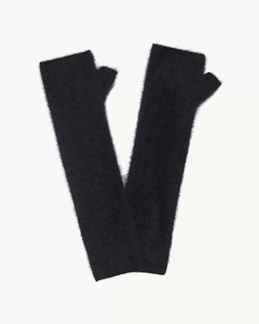 Kujten Gants & Mitaines | Mitaines Sotchi Fluffy Mitaines Cachemire, 2 fils Noir