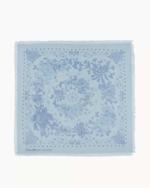 Kujten Bandanas | Petit Bandana Camil Petit Bandana Cachemire Imprimu00e9, 2 Fils Bleu