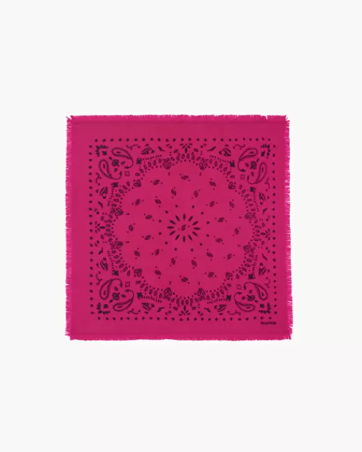 Kujten Bandanas | Écharpes & Cols | Petit Bandana Hachi Petit bandana cachemire imprimu00e9, 2 fils RosePivoine