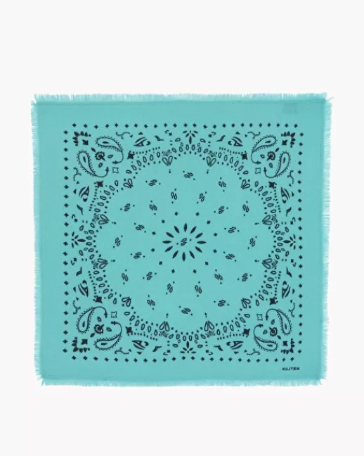 Kujten Bandanas | Petit Bandana Hachi Petit bandana cachemire imprimu00e9, 2 fils VERTGUIMAUVE