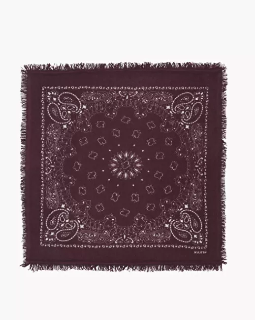 Kujten Accessoires | Bandanas | Petit Bandana Hachi Petit bandana cachemire imprimu00e9, 2 fils BORDEAUX