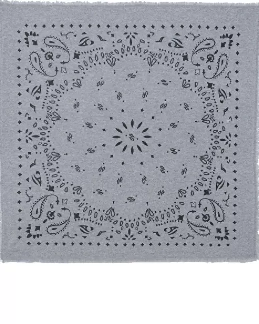 Kujten Accessoires | Bandanas | Petit Bandana Hachi Petit bandana cachemire imprimu00e9, 2 fils GrisChiné