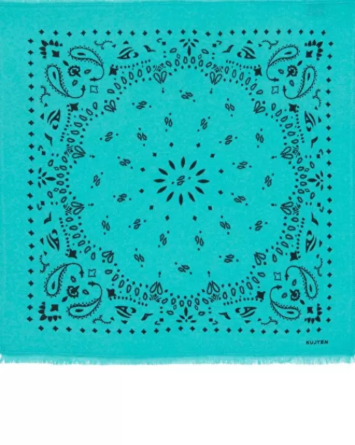 Kujten Bandanas | Petit Bandana Hachi Petit bandana cachemire imprimu00e9, 2 fils VERTGUIMAUVE