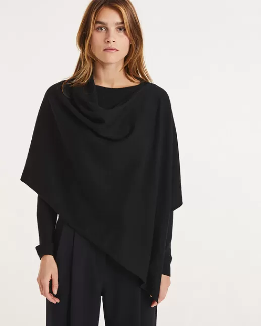 Kujten Capes & Ponchos | Poncho Dalia Poncho Court Cachemire, 2 fils Noir