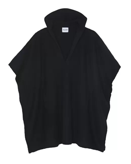 Kujten Capes & Ponchos | Poncho Gs Garance Poncho u00e0 capuche cachemire, 4 fils Noir