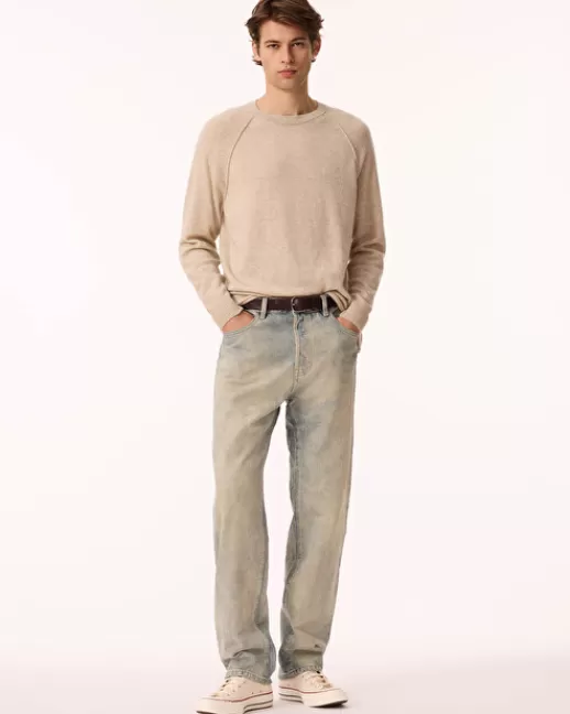 Kujten Pulls & Sweats | Pull Balthazar Pull Cachemire Homme Col Rond, 2 fils Avoine