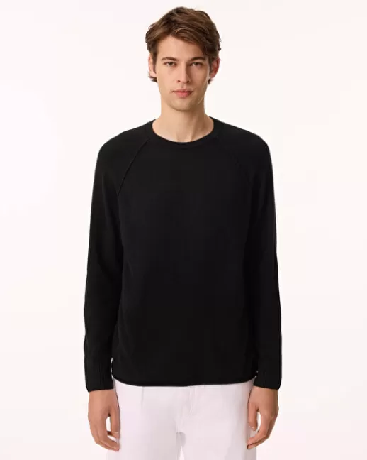 Kujten Pulls & Sweats | Pull Balthazar Pull Cachemire Homme Col Rond, 2 fils Noir