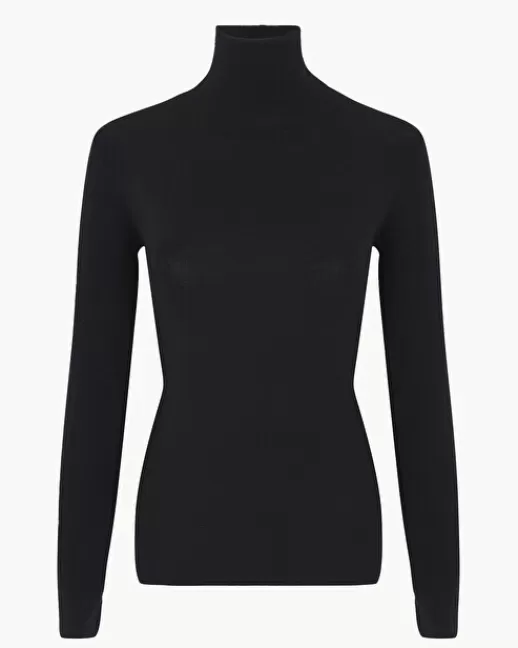 Kujten Pulls & Sweats | Pull Bibitu Pull Cachemire Femme Col Roulu00e9 Noir