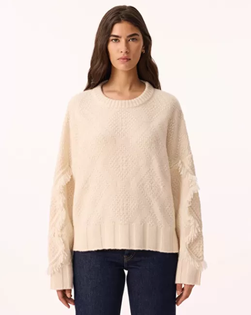 Kujten Pulls & Sweats | Pull Bridget Pull Cachemire Femme Col Rond, 6 fils Blanc