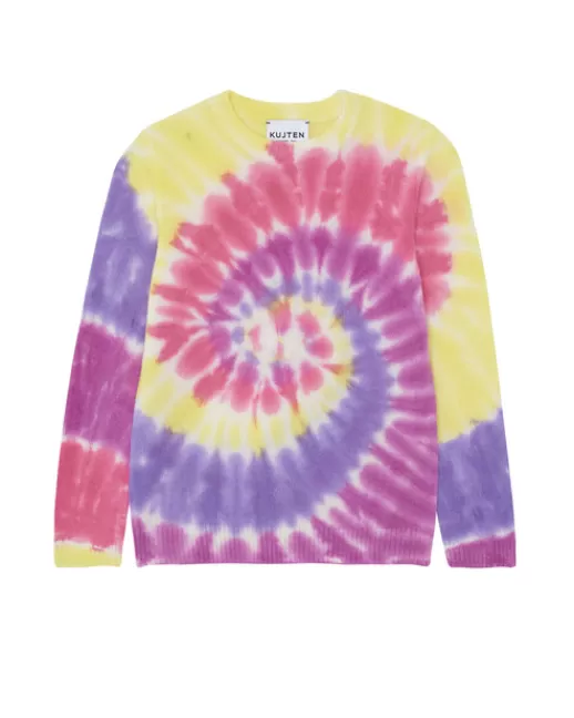 Kujten Pulls | Pull Charley pull col rond rainbow tie & dye cachemire VIOLET