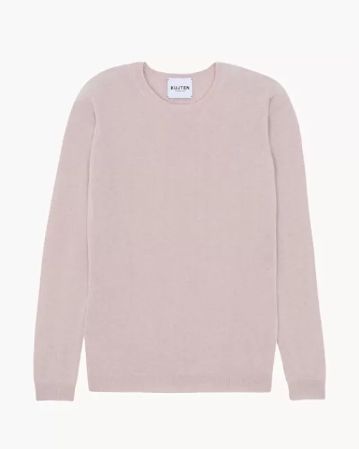 Kujten Pulls & Sweats | Pull Charly Pull Cachemire Femme Col Rond Basic, 2 fils Roseclair