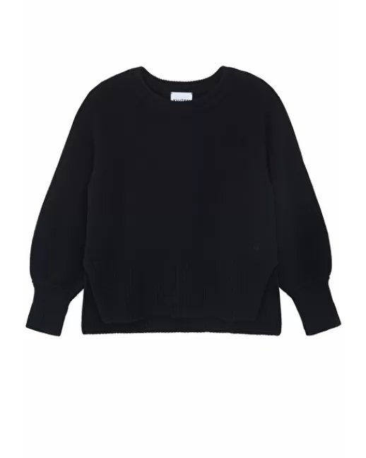 Kujten Pulls & Sweats | Pull Cillian Pull Cachemire Col Rond Manches Ballons, 8 fils Noir