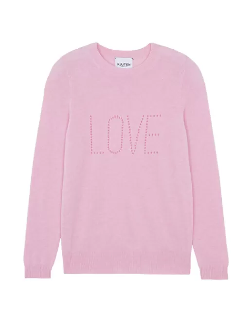 Kujten Pulls & Sweats | Pull Dorita Love Pull cachemire col rond, 2 fils Rosecandy