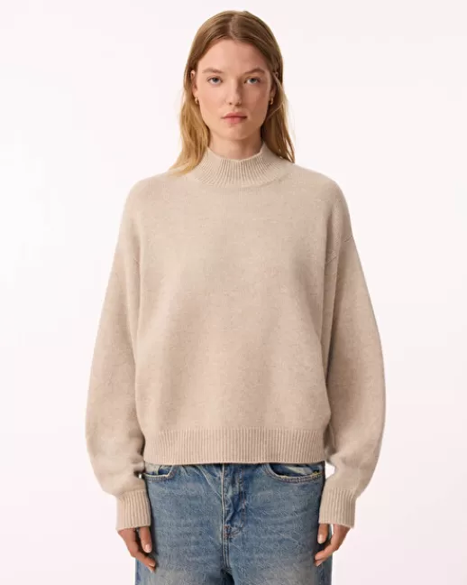 Kujten Pulls & Sweats | Pull Fany Pull Cachemire Femme Col Cheminu00e9e, 4 fils Avoine